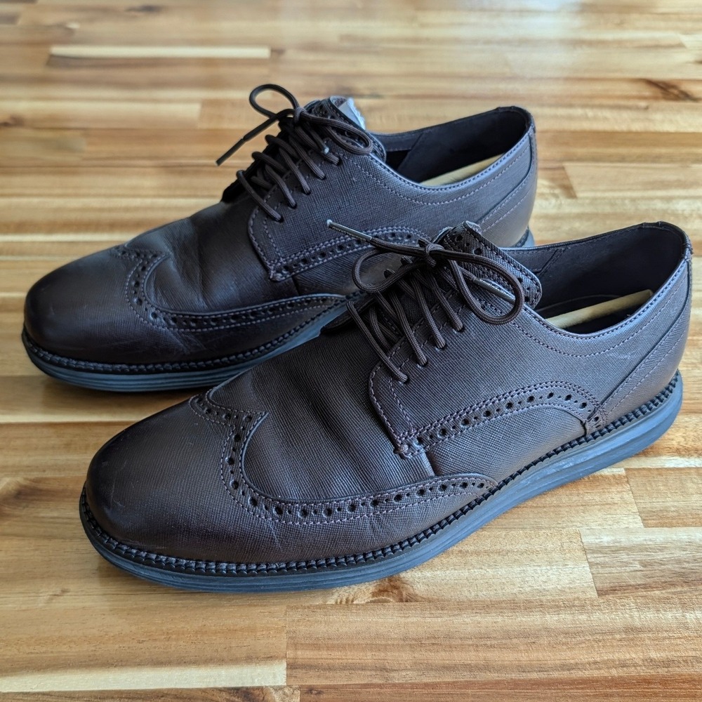 Cole Haan Men's Original Grand Wingtip Oxford Shoes Brown Leather Size 9.5
